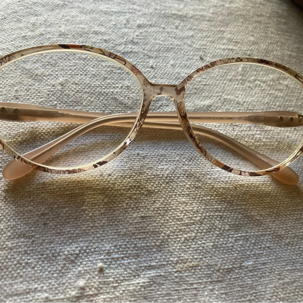 Tres Jolie Brown Floral Marchon NYC Round/Cat Eye Glasses 182 210 56 15 135